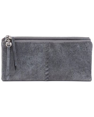 Hobo International Keen Large Zip Top Leather Wallet - Grey