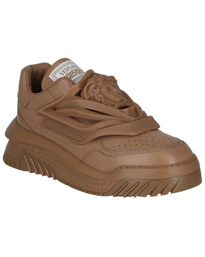 Versace Leather Sneakers - Brown
