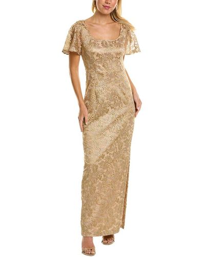 JS Collections Brynlee Flutter Column Gown - Natural