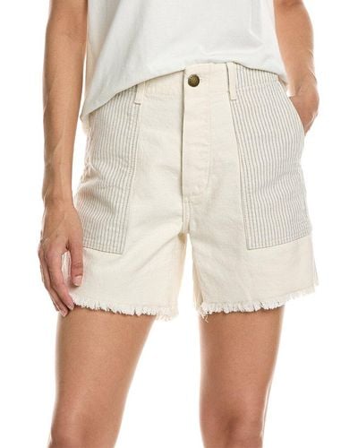 The Great The Vintage Army Washed Railroad Patchwork Short - Natural