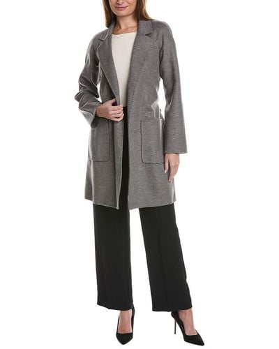 Michael Kors Melton Wool Bathrobe Coat - Gray