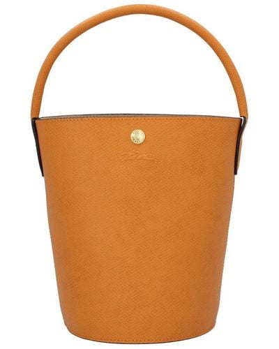 Longchamp Epure Small Leather Bucket Bag - Orange