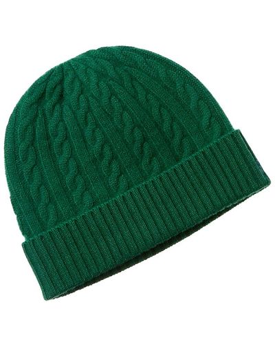 Qi Cashmere Cable Cashmere Hat - Green