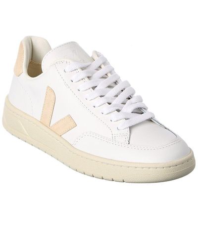 Veja + Net Sustain V-12 Suede-trimmed Leather Sneakers - White