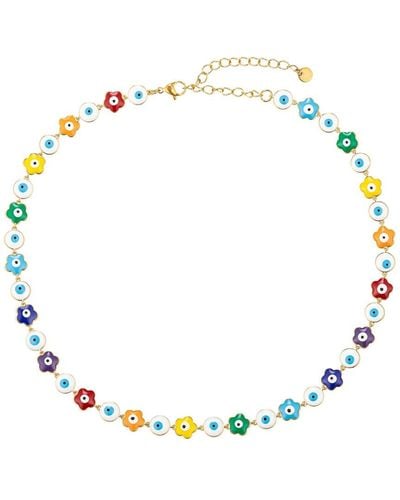Eye Candy LA The Luxe Collection Flower Eye Necklace - Metallic