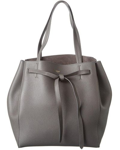 Celine Cabas Phantom Small Leather Tote - Gray