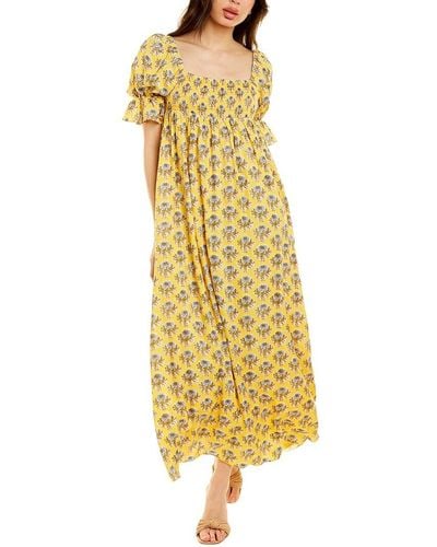 CELINA MOON Smocked Dress - Yellow