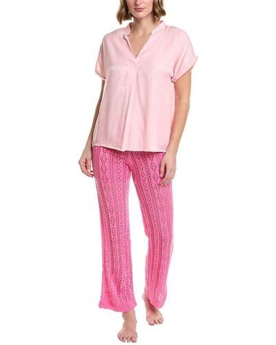 ANNA KAY 2pc Butterfly Top & Pant Set - Pink