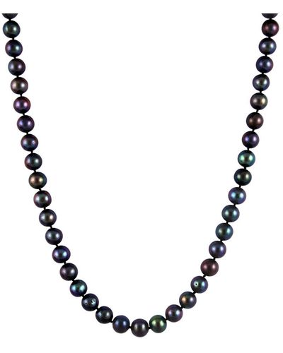 Splendid Plated 9-9.5mm Pearl Necklace - Metallic