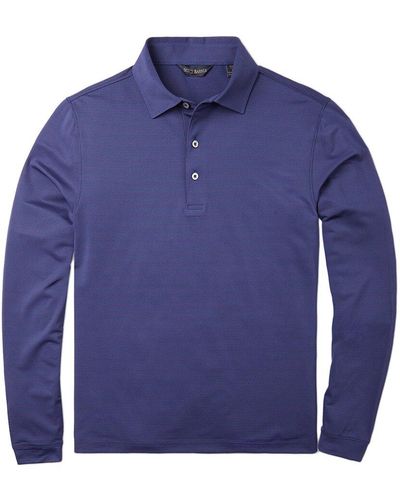 Scott Barber Tech Stripe Pique Polo Shirt - Blue
