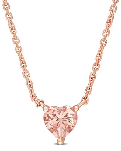 Rina Limor 14k Rose Gold 0.50 Ct. Tw. Morganite Heart Pendant - Pink