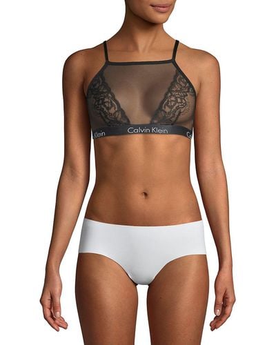 CALVIN KLEIN 205W39NYC Mesh And Lace Bralette - Black