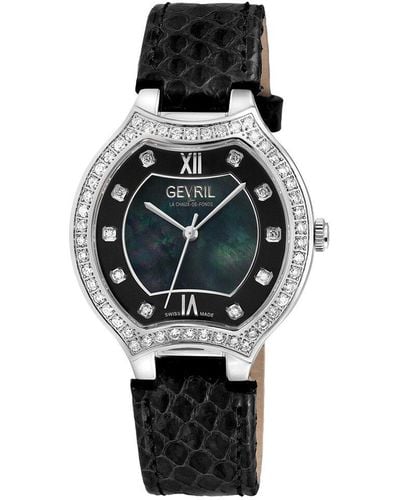 Gevril Lugano Diamond Watch - Black