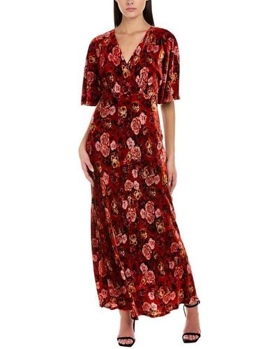 Johnny Was Alanis Silk-blend Maxi Dress - Red