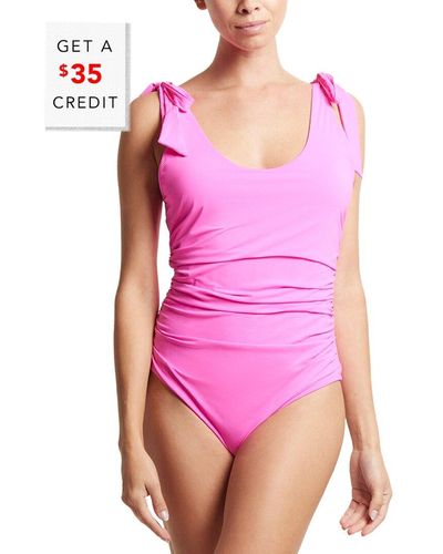 Hanky Panky Swim Scoop One-piece With $35 Credit - Pink
