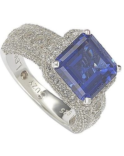 Suzy Levian 18k & Silver 5.42 Ct. Tw. Sapphire Ring - Blue