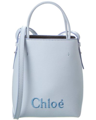 Chloé Sense Micro Leather Tote - Blue