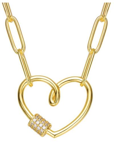Rachel Glauber 14k Plated Cz Necklace - Metallic