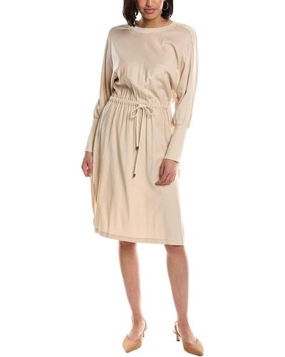 Peserico Wool-blend Midi Dress - Natural