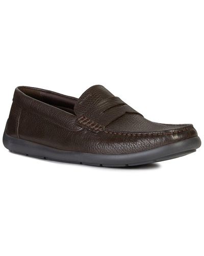 Geox Devan Leather Moccasin - Brown
