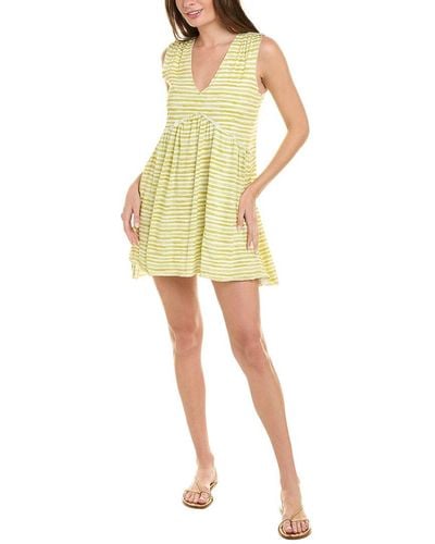 ATM Watercolor Stripe Mini Dress - Yellow