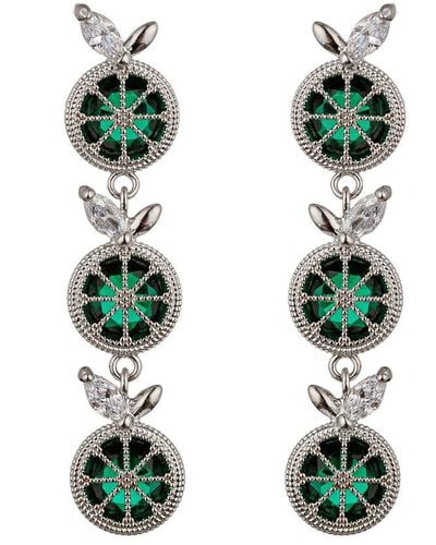 Eye Candy LA The Luxe Collection Cz Mini Lime Drop Earrings - Green