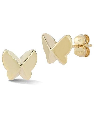 Ember Fine Jewelry 14k Butterfly Studs - White