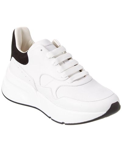 Alexander McQueen Oversized Leather & Suede Runner Sneaker - White