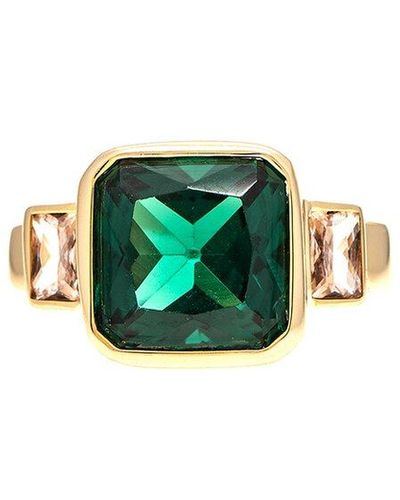 Rivka Friedman 18k Plated Cz Stackable Ring - Green