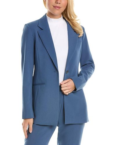 T Tahari Notch Collar One-button Blazer - Blue