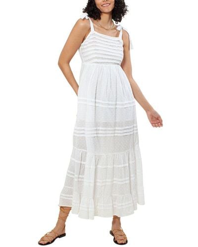 Hale Bob Solid Pleated Maxi Dress - White