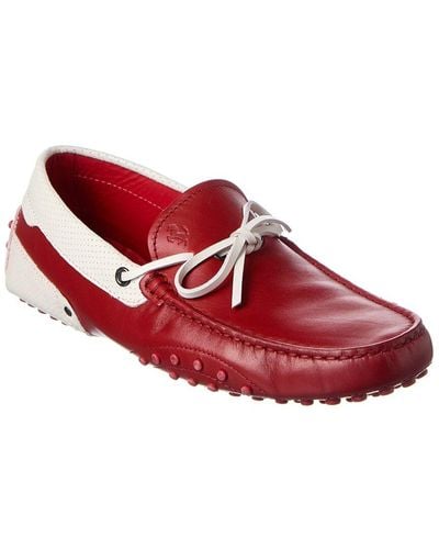 Tod's X Ferrari Gommino Leather Loafer - Red