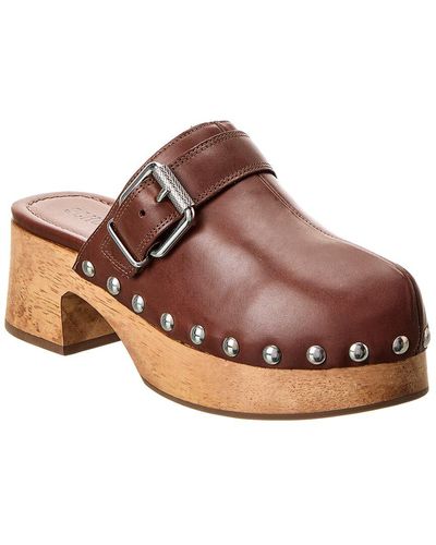 SCHUTZ SHOES Ever Leather Clog - Brown