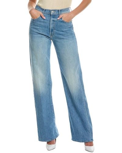 Mother Denim The Lasso Heel How To Talk To A Tiger Wide Leg Jean - Blue