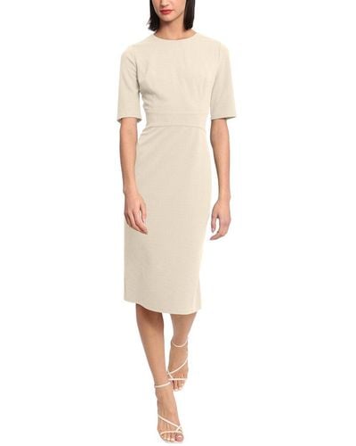 Donna Morgan Scuba Crepe Long Sleeve Mini Dress - White