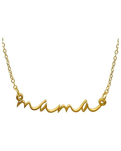 Adornia 14k Plated Mama Necklace - Metallic