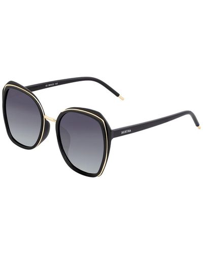 Bertha Jade 53x58mm Polarized Sunglasses - Black