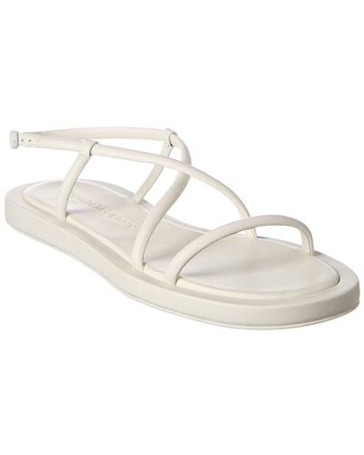 Alexander McQueen Strappy Leather Sandal - White
