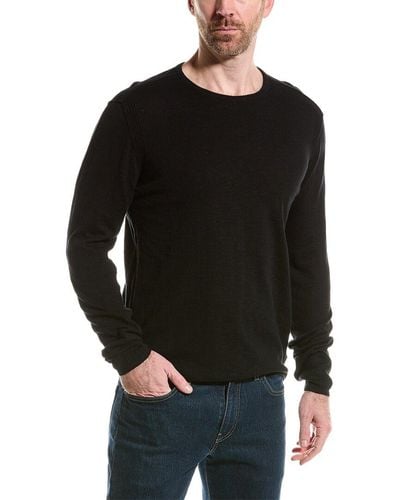 John Varvatos Eli Slub Crewneck Sweater - Black