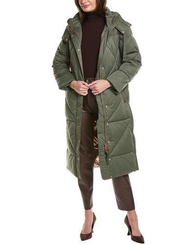 Avec Les Filles Hooded Thermalpuff Duvet Puffer Coat - Green