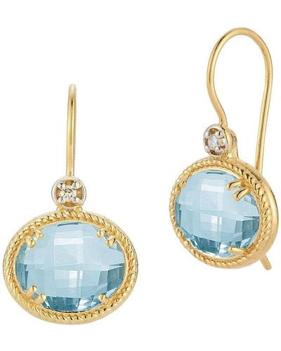 I. REISS 14k 6.04 Ct. Tw. Diamond & Blue Topaz Earrings