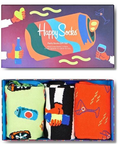 Happy Socks 3pk Party Gift Set - Blue