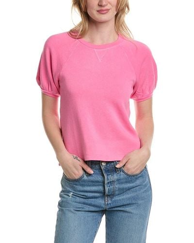 Sol Angeles Raglan Puff Sleeve Sweatshirt - Pink