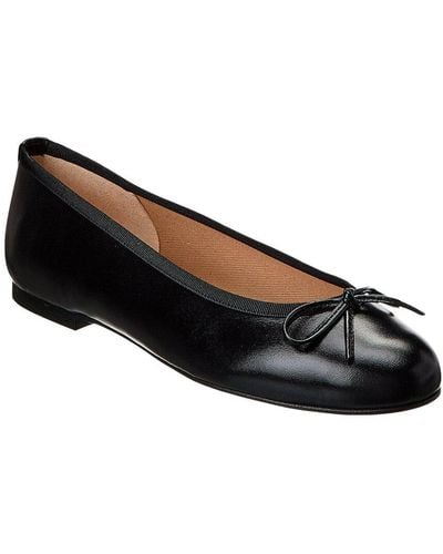 French Sole Emerald Leather Flat - Black