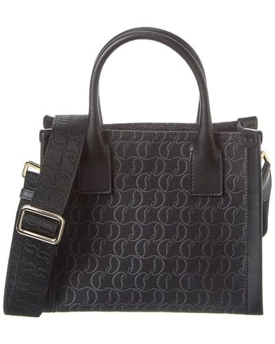 Christian Louboutin By My Side Canvas & Leather Tote - Black