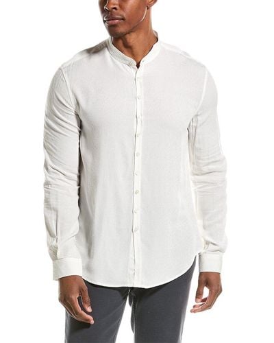 John Varvatos Multi Button Band Collar Shirt - White