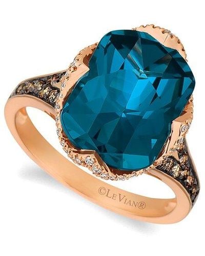 Le Vian ® 14k Strawberry Gold® 7.37 Ct. Tw. Diamond & London Blue Topaz Ring