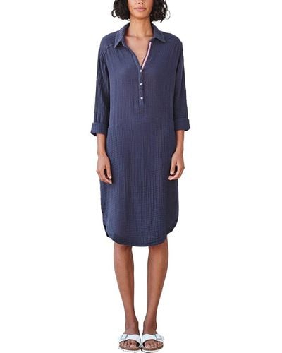 Sundry Shirttail Midi Dress - Blue