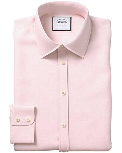 Charles Tyrwhitt Slim Fit Egyptian Lattice Weave Shirt - Pink