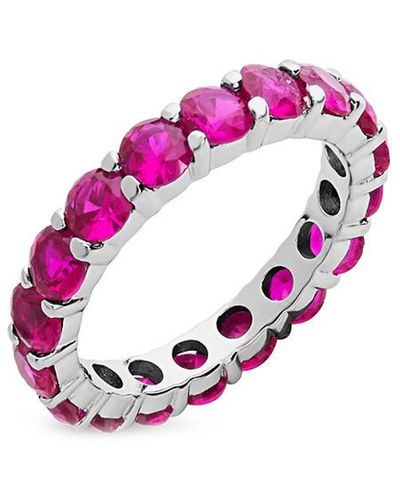 Sterling Forever Silver Cz Eternity Ring - Pink